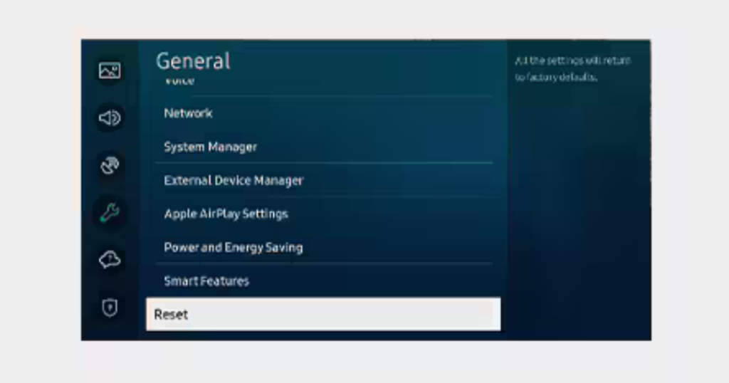 Reset Samsung TV